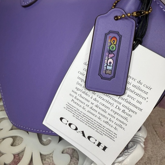 NWT Gorgeous COACH Light Purple Heart Bag CBF53 |Pride Collection 💜 🌈 - Picture 2 of 16